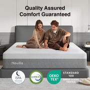 Novilla Bliss Mattress Queen Size, 14 Inch Gel Queen Memory Foam Mattress | Cooling Comfort & Pressure Relieving, Target Zoned Support for Back Pain Relief, CertiPUR US Certified Foams