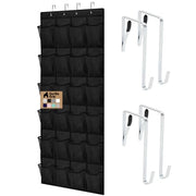 GORILLA GRIP Over the Door Shoe Organizer, 24 Large Pockets, Black | Breathable Mesh Pocket, Space Saving Hanging Storage Holder, Closet Rack Hanger for Shoes, Pantry and Bathroom Accessories