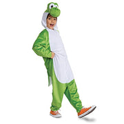Disguise Yoshi Costume Hooded Jumpsuit, Official Super Mario Character Costume for Kids, Size (4-6)