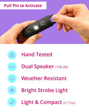 Vantamo Personal Alarm for Self Defense with Low Battery Notice, Strobe Light & Extra Loud 130 dB Double Speakers Safety Keychain Set for Women, Rechargeable Panic Button for Womens Self Defense