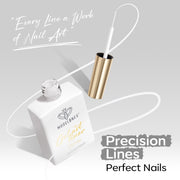 modelones White French Tip Liner Gel Polish 15ml with Precision Brush | High-Pigment Color Nail Art Gel Paint Crisp Swirl Fine Line Design Beginner Friendly Long Lasting Soak Off U V Cure Manicure