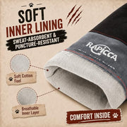 RAPICCA Animal Handling Gloves, Bite Proof Double Leather, 16 in Grey-Black | For Dog, Cat, Bird, Falconry, Snake & Reptile Handling; Vets, Groomers & Animal Control Teams