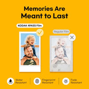 KODAK Mini 2 Retro 2x3 Portable Photo Printer, 4PASS, 38 Sheets, White | Bluetooth, iPhone & Android Smartphone Compatible, Smudge-Proof, Water-Resistant, Fade-Resistant