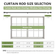 Curtain Rods 30-90 Inch, Adjustable Black Curtain Rods for Windows 1 Pack