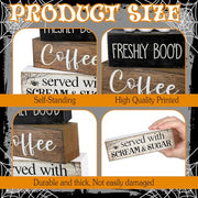 Lineshading 4 Pcs Halloween Coffee Table Decor Wooden Ghost Coffee Bar Sign | Stackable Blocks Bar Farmhouse Rustic Ghost Tiered Tray Decor Festive Boo Wooden Signs Home Office Kitchen Shelf