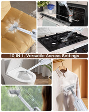 Steam Cleaner, 10-in-1 Detachable Handheld Steam Mop for Multi-Surface | 350ml Tank,10s Heat-Up,248°F Steam Cleaner,2-Level Control,Swivel Head for Carpet,Floor,Tiles,BBQ grill,Car Accessories