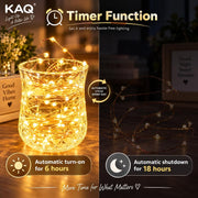KAQ Fairy Lights Battery Operated with Remote, 4Pack 80FT 240LED Warm White | Timer & 8 Modes, Waterproof Wire, Memory, Cuttable Starry Twinkle String Lights for Bedroom Wedding Classroom Christmas Decor