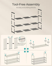 SONGMICS Shoe Rack, 3-Tier Shoe Organizer, Metal Storage Shelf | for Entryway, Upright or Upside Down, for 16-20 Pairs, Stackable, 11.8 x 36.2 x 21.7 Inches, Black ULSA303B02