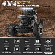 Jiakora RC Cars Remote Control Car 1:12 Off Road Truck, Metal Shell LED Headlights Offroad Monster RC Truck, 4x4 All Terrain Hobby RC Cars Toys for Boys Kids Adults Gifts 8-12