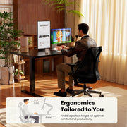 ErGear 48 X 24 Inch Height Adjustable Electric Standing Desk, Black | Stand Up office Desk, Home Office Computer Desk with 4 Memory Presets, Stable Steel Frame, 176 lbs Capacity, Easy Assembly