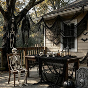 8 Pack Halloween Black Gauze Wall Decor,Outdoor Halloween Fake Spider Web Decorations Webbing,Cobwebs Mesh Spooky Fabric,30X72 in Black Cheesecloth for Haunted House Indoor Creepy Cloth (8, Black)