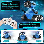 Hamourd Robot Toys for Boys Girls, Rechargeable Remote Control Emo Robots with Auto-Demonstration, Flexible Head & Arms, Dance Moves, Music, Shining LED Eyes for 5+ Years Old Kids
