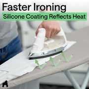GORILLA GRIP Padded Ironing Board Cover, 15x54 Silver | Silicone Coating, 400°F Scorch and Stain Resistant, Fits Over Standard Size Board, Heavy Duty Hook and Loop Fastener Strap