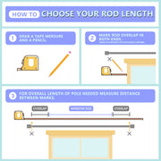 Byondeth Curtain Rods for Windows 16 to 144 Inches Adjustable Length 1 Inch Diameter Window Curtain Rod with Aluminium Finials, Black