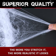 1000 sqft Spider Webs Halloween Decorations with 77 Fake Spiders | Super Stretch Cobwebs for Halloween Indoor and Outdoor Decor