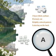 PQIKTUV Spring Mountain Lake Puzzles for Adults 1000 Pieces | Wooden Boat Landscape Jigsaw Puzzle, Nature Scenery 1000 Pieces Puzzles for Adults, Wall Decor, 27.56x19.7 Inch