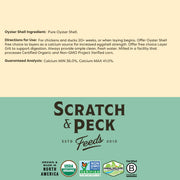 Scratch and Peck Feeds | Oyster Shell Chickens & Ducks | 4 lb Pouch | Essential Calcium Supplement for Eggshell Strength and Hen Health, All Natural, Sustainably Sourced