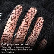 6 Pack Black Halloween Creepy Cloth, 30 x 72 Inch - Yobbai | Stretchy Cotton Gauze; Easy to Hang, Cut & Shape for Haunted Houses, Porches, Doorways, Mantels, Parties, Indoor or Outdoor