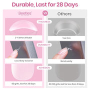 Beetles Medium Almond Nail Tips 576pcs 12 Sizes Pre-Etched Soft Gel Tips | Half Matte Full Cover Press on False Nail Tips Acrylic Nails DIY Extension Gift for Women