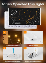 Minetom 6 Pack Battery Operated LED Fairy Lights for Christmas Decor | 20 LED Bulbs, Flexible Silver Wire, Waterproof, Lovely for DIY Crafts Wedding Table Centerpieces Decoration