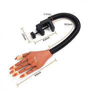 LIONVISON Practice Hand for Acrylic Nails, Flexible Nail Practice Hands Training Kits, Fake Manican Hands for Nails Practice, Movable Nail Maniquin Hand with 300PCS Nail Tips, File, Brush and Clipper