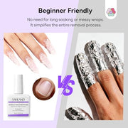 SAVILAND 2 Pcs Gentle Acrylic Nail Remover Kit Set for Acrylic Nails | No soaking, No wrapping, Cuticle Oil & Nail File Tools, Zero Residue, Remove Dip Nails Gel Nail Polish, Home Salon Use