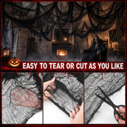5Pcs Halloween Creepy Cloth Black 30×72inch - Halloween Decorations Clearance - Creepy Spooky Halloween Decorations Outdoor Indoor