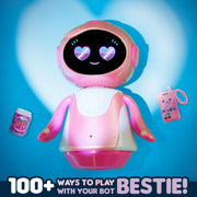 emotoBOT COR-A Interactive Robot Kids’ Toy Touch-and Sound-Responsive Robot | Holiday Stocking Stuffers, Gifts, Presents, Ages 6+, Pink, Movement, LED Face, 100+ Ways to Play