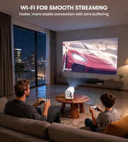 Miroir Roku TV Smart Projector with WiFi and Bluetooth, 150 ANSI, Dolby Audio, 270° Rotatable Stand, Auto Keystone & Zoom — Portable Mini Outdoor Movie Projector with Roku Streaming Built-in