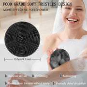 INNERNEED Food-Grade Soft Silicone Body Scrubber Shower Brush, Black