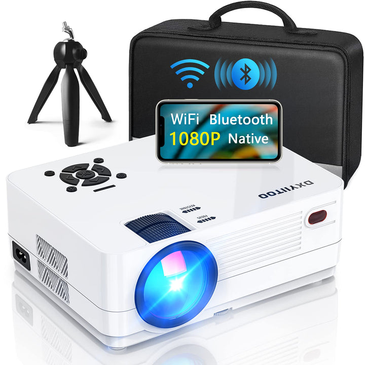 Native 1080P Projector with WiFi 6 and Two-Way Bluetooth, Full HD Video Projector for Outdoor Movies, 300" Display Projector 4k Home Theater, Compatible with iOS/Android/PC/XBox/PS4/TV Stick/HDMI/USB