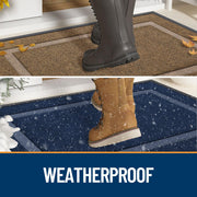 OLANLY Front Door Mat Outside 29.5x17, All-Season Heavy-Duty Rubber Doormat | Black, Absorbent, Stain and Fade Resistant, Waterproof Non-Slip Backing, Low-Profile Indoor Outdoor Floor Mat for Entryway