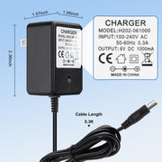 6V Charger for Kids Ride On Car Toys, 6 Volt Battery Charger for Flybar Bumper car/Wrangler SUV Kid Trax Dynacraft Toy Car Jeep ATV Quad (6v Battery Charger)