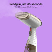Conair Steamer for Clothes & Upholstery, Handheld, 3 Attachments, White | Powerful 1875W clothes steamer with 7.3 oz. water tank and 5 steam settings heats up in 40 seconds and runs for 20 minutes