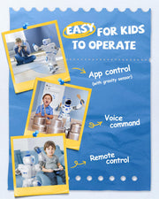 Ruko 1088 Smart Robot Toy for Kids, Large Programmable Interactive Gift | Support Remote Control & App Control & Voice Command, Birthday Gift for Boys & Girls Ages 4 5 6 7 8 9, Blue