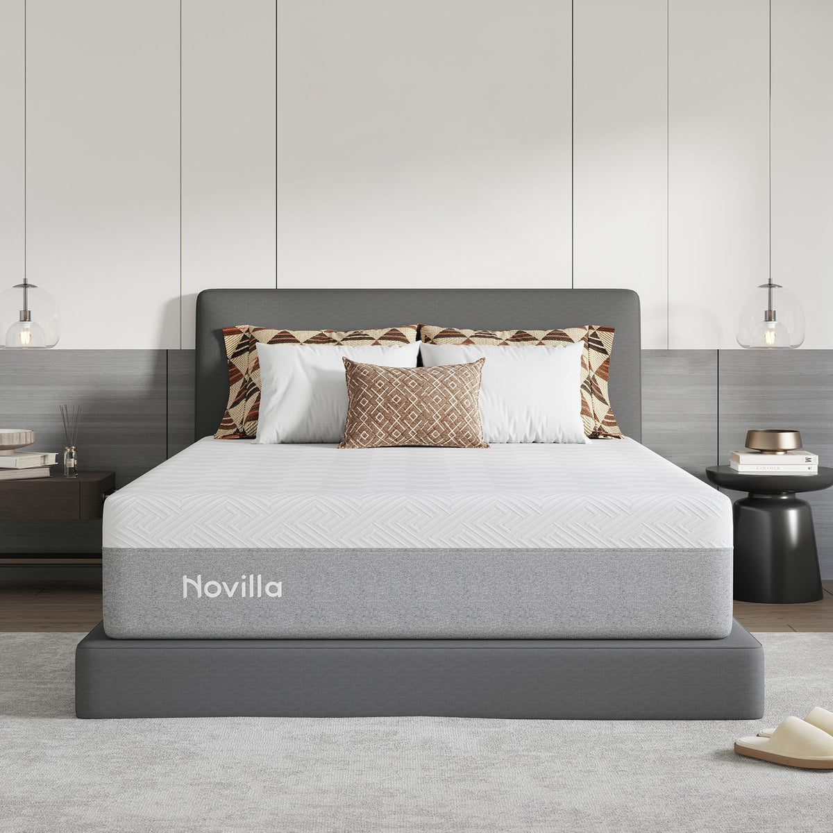 Novilla Bliss Mattress Queen Size, 14 Inch Gel Queen Memory Foam Mattress | Cooling Comfort & Pressure Relieving, Target Zoned Support for Back Pain Relief, CertiPUR US Certified Foams
