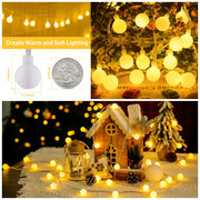 JMEXSUSS 100 LED Globe String Lights Indoor Bedroom, 33ft Fairy Lights | Connectable Warm White Christmas Light Plug in with Remote, 8 Modes Hanging Fairy Lights for Diwali Classroom Room Party Home