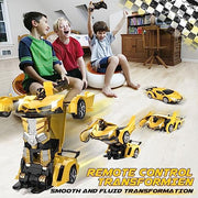 Britik Transform Remote Control Car Toys for Boys 4-6, Drift RC Car Yellow | Transform Cars, Gift for Boy Ages 4-12 Years Old, One-Button Transforming, 360° Rotation, 2.4GHZ 1:18 Scale, Robot Toy Car