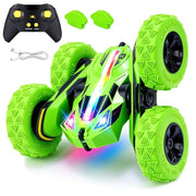 Threeking Remote Control Car Rc Flip Stunt Cars Toys Gifts for Kids Ages 6+ | Upgraded USB-C Modular Batteries 4WD Unique AUTO DEMO RGB Eye-Friendly Lights 360° Flips Double Sided Driving Stunt Car