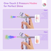 SAVILAND 2026 Airbrush for Nails 25 PSI Nail Airbrush Machine | 0.3mm DLC-Coated Nozzle, Flow-Locked Atomization & Steady Output, Dual-Charge Cordless Portable AirBrush for Nail Art