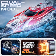 BEZGAR RC Boat TX126-12 Inch Remote Control Boat for Lakes and Pools | 25 KPH High Speed; Waterproof Design; 700mAh Rechargeable Battery; Ideal Toy Boat for Kids Adults; Red
