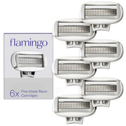 Flamingo Women's Original Razor Blade Refill Cartridges - 6 Count | 5-Blade Shaving Razors for Women