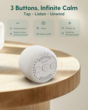 Babelio Pocket Mini Portable White Noise Machine for Travel, 15 Sounds | USB-C Rechargeable, Auto-Off Timer, Lightweight Design, Last-Setting Memory, Easy To Pack And Carry, White