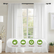 Curtain Rods 30-90 Inch, Adjustable Black Curtain Rods for Windows 1 Pack