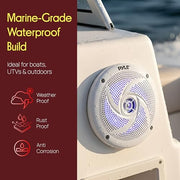 Pyle Marine Speakers - 5.25 Inch 2 Way Waterproof and Weather Resistant Outdoor Audio Stereo Sound System with LED Lights, 180 Watt Power and Low Profile Slim Style - 1 Pair - PLMRS53WL