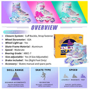 Nattork Girls Inline Skates for Kids Boys, 4 Sizes Adjustable Butterfly Blades Skates with All Light up Wheels - Birthday Gift for Indoor Outdoor Sports