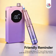 SAVILAND Nail Drill Professional 40000RPM 30S Fast Removal for Acrylic Nail | Low noise running, 4000mAh battery Long-Lasting, Complete drill bit set, Salon&mobile tech use, LCD display, Gradient Purple