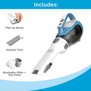 BLACK+DECKER dustbuster AdvancedClean Handheld Vacuum Cordless, Compact Home and Car Vacuum with Crevice Tool, Rotating Nozzle and Charging Station, Large Dust Bowl (CHV1410L)