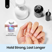 Beetles Gel Polish 9 in 1 Gel Nail Glue for Clear Acrylic Nail Tips | 2Pcs 15ml Long Lasting Nail Gel Kit for False Nails Tips, Base Blooming Nail Gel, U V Light Required, Gift for Women