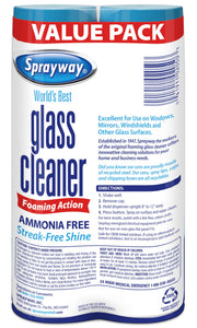 Sprayway Glass Cleaner Foaming Aerosol Spray, 19oz, Pack of 2 | Ammonia-Free, Streakless, Fast-Acting | Cleans & Polishes Glass Surfaces | Fresh Scent, Removes Fingerprints, Dust, Dirt, Smoke Film